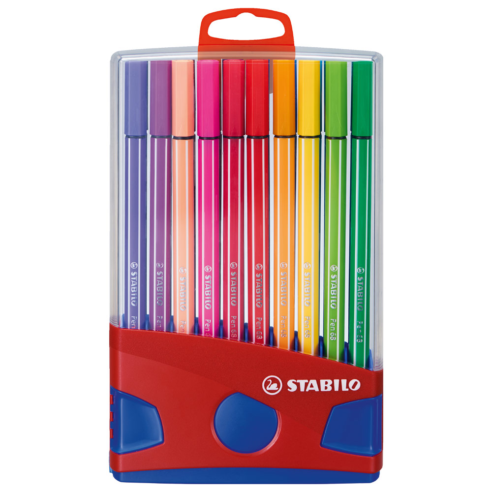 Stabilo Pen 68 Premium Felt-Tip 1.0mm Wallet 20 Set Parade