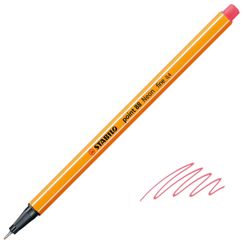 Stabilo Point 88 Fineliner Pen 0.4mm Neon Red
