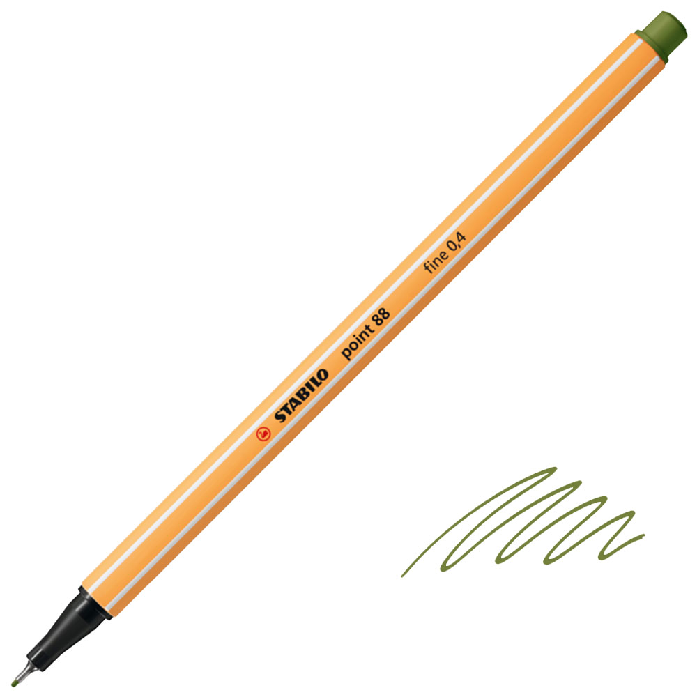 Stabilo Point 88 Fineliner Pen 0.4mm Moss Green