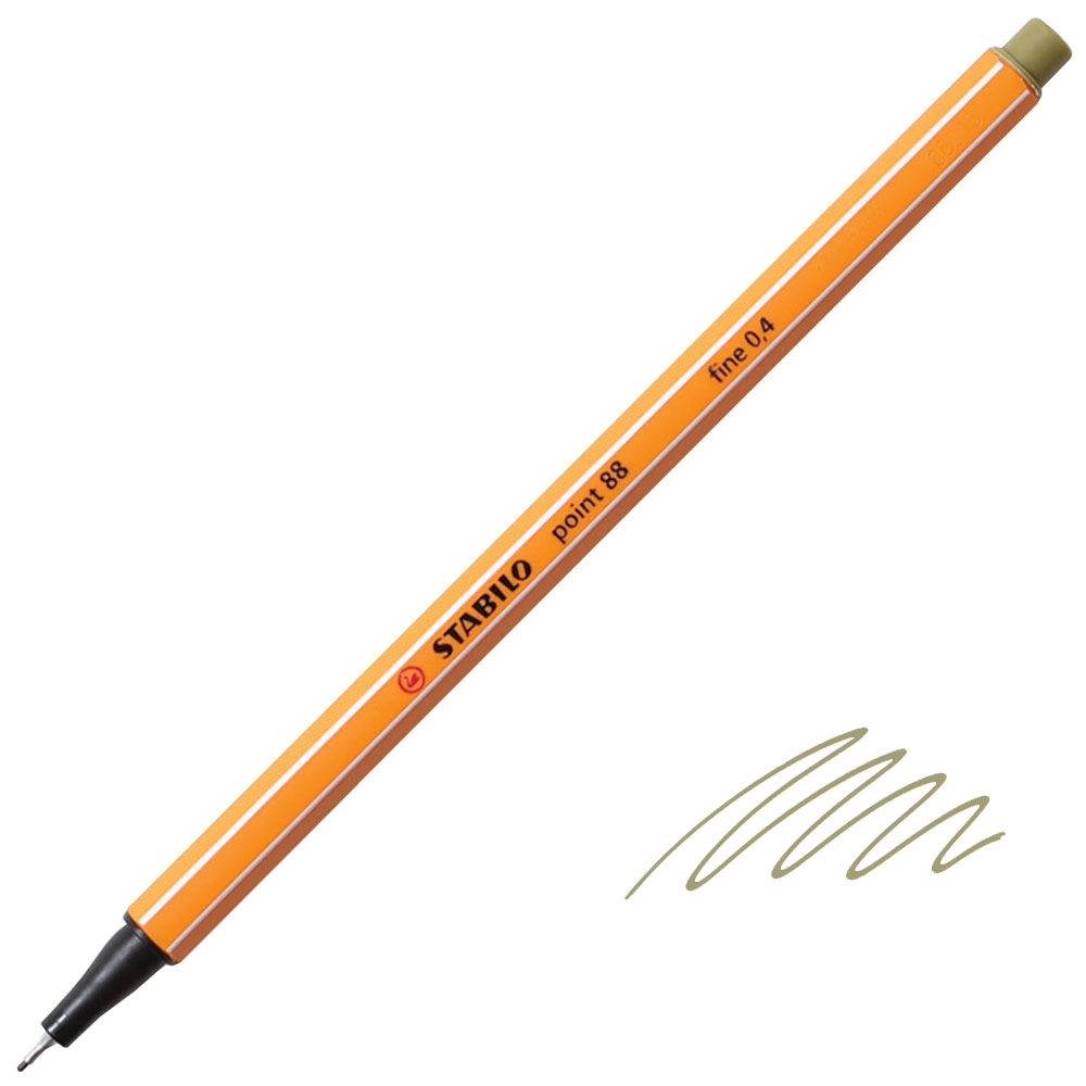 Stabilo Point 88 Fineliner Pen 0.4mm Mud Green