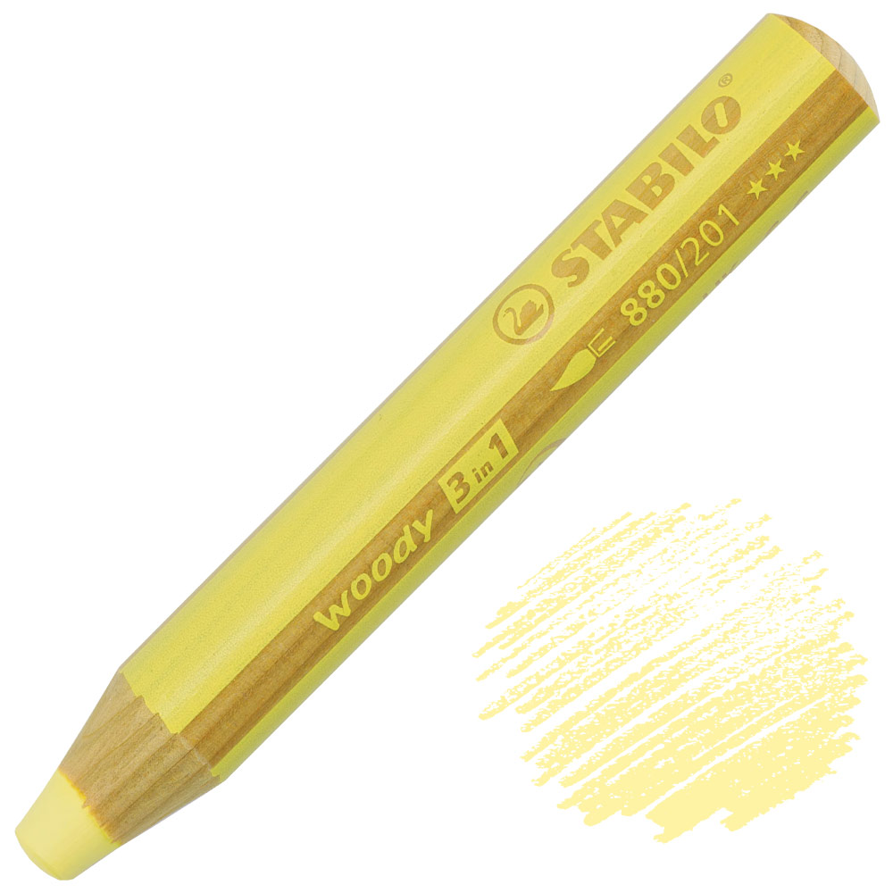 Stabilo Woody 3-in-1 Water-Soluble Wax Pencil Pastel Yellow