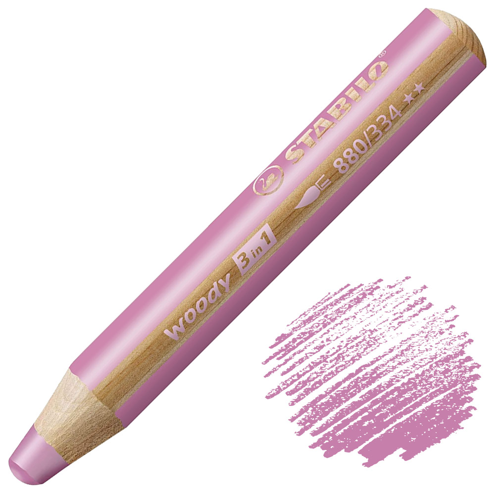 Stabilo Woody 3-in-1 Water-Soluble Wax Pencil Pink