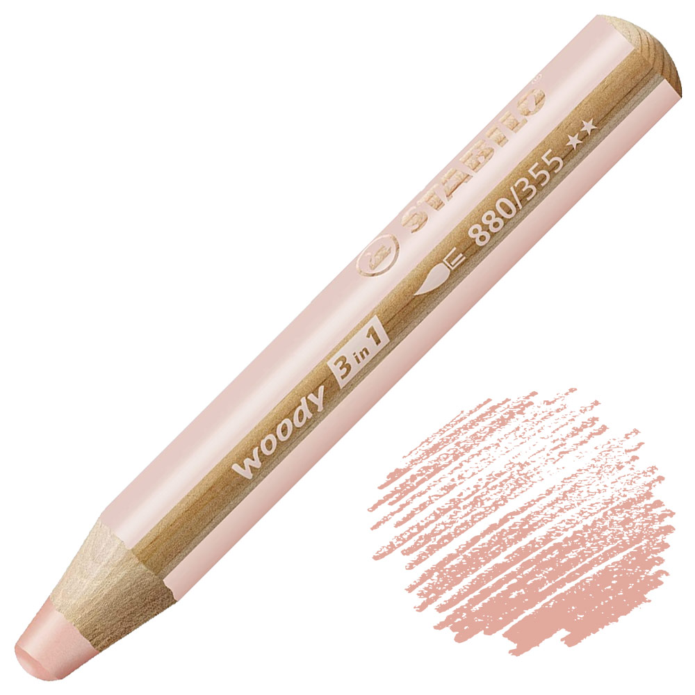 Stabilo Woody 3-in-1 Water-Soluble Wax Pencil Apricot