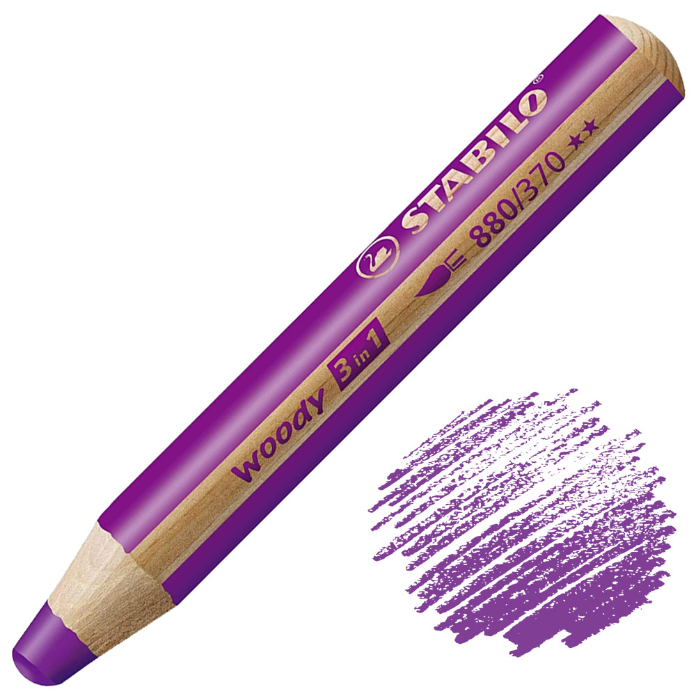 Stabilo Woody 3-in-1 Water-Soluble Wax Pencil Lilac