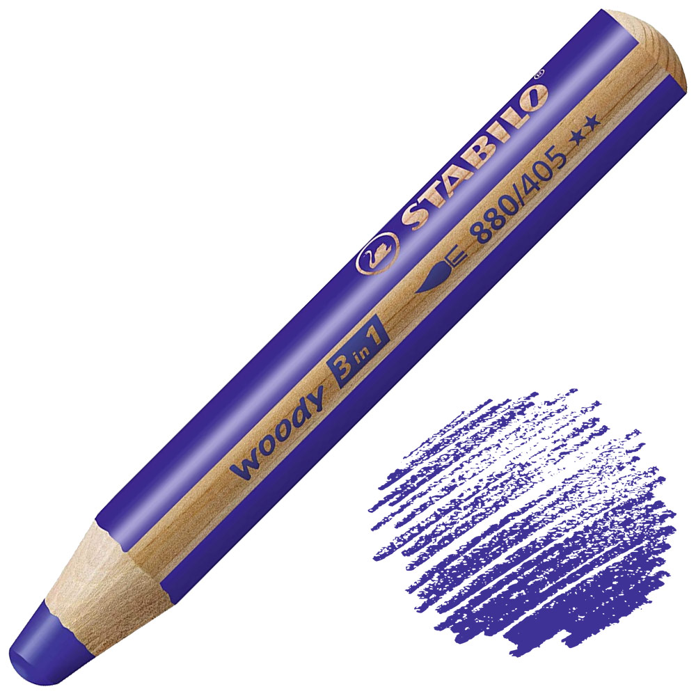 Stabilo Woody 3-in-1 Water-Soluble Wax Pencil Ultramarine