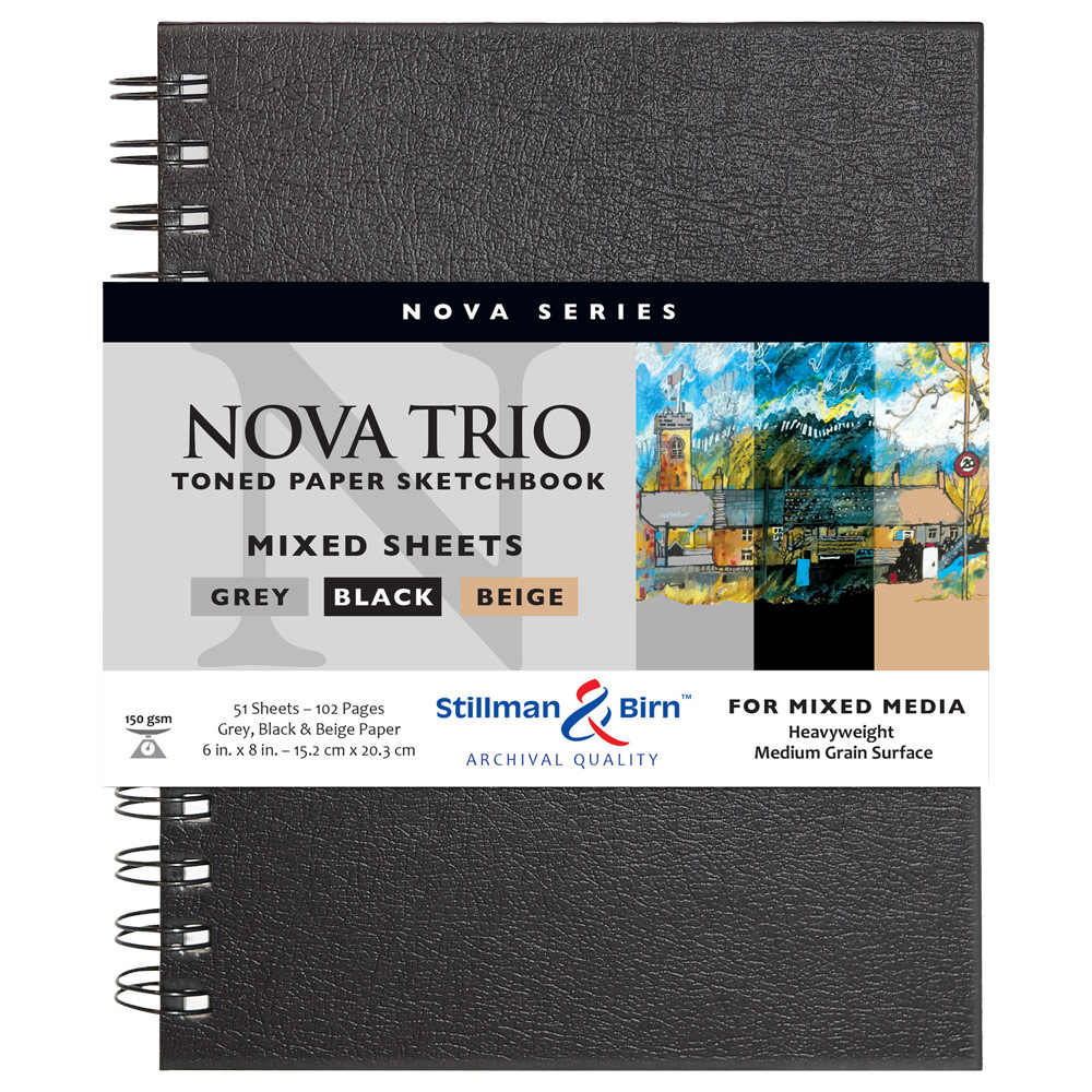 Stillman & Birn Nova Series Toned Trio Wirebound Sketchbook 6"x8" Mixed