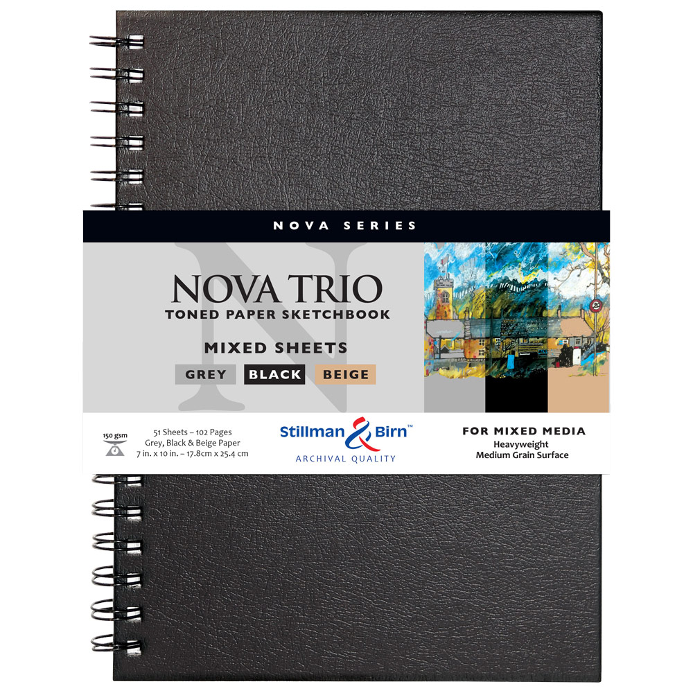 Stillman & Birn Nova Series Toned Trio Wirebound Sketchbook 7"x10" Mixed