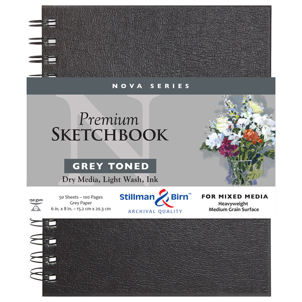 Stillman & Birn Nova Series Toned Wirebound Sketchbook 6"x8" Grey