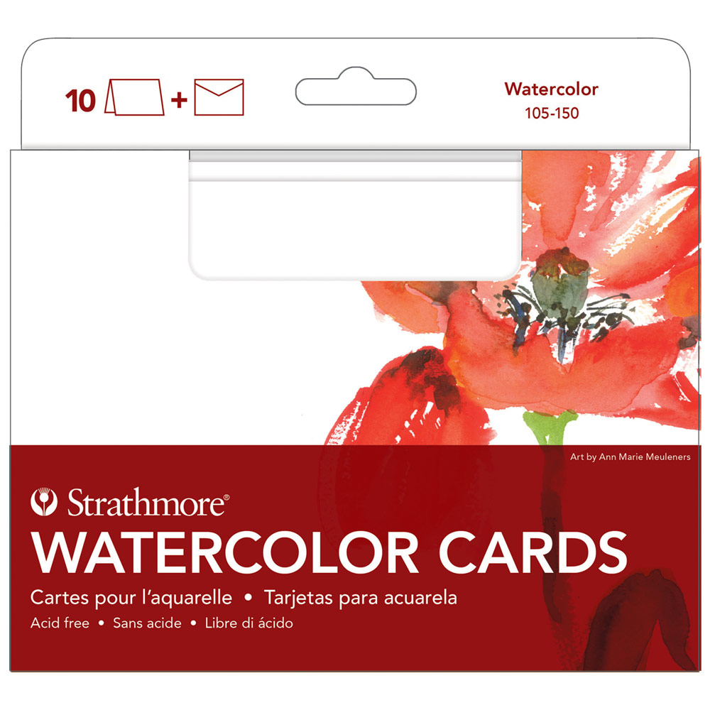 50 Pack 5x7 inch Blank Watercolor Cards with Envelopes, 140lb Heavyweight 100% Cotton Watercolor Cards, Foldable Watercolor Cards and Envelopes to