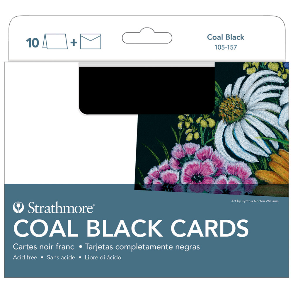 Strathmore Artagain Greeting Card 10 Pack 5"x6-7/8" Coal Black