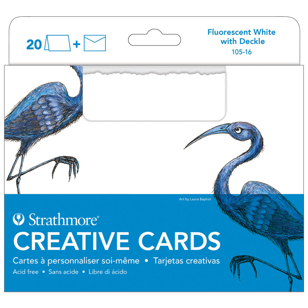 Strathmore Blank Creative Card 20 Pack 5"x6-7/8" Fluorescent White