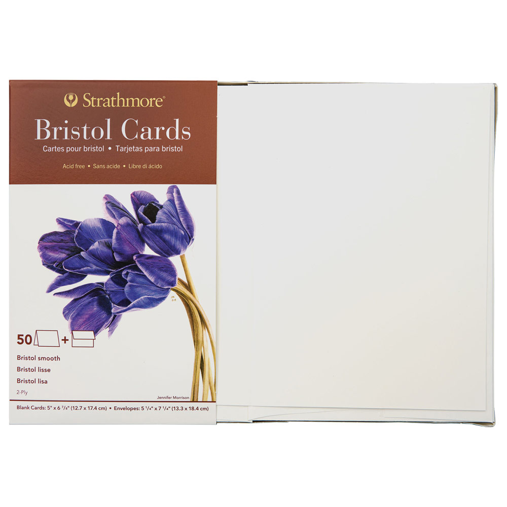 Strathmore 400 Series Bristol 2-Ply Blank Card 50 Pack 5"x7" Smooth