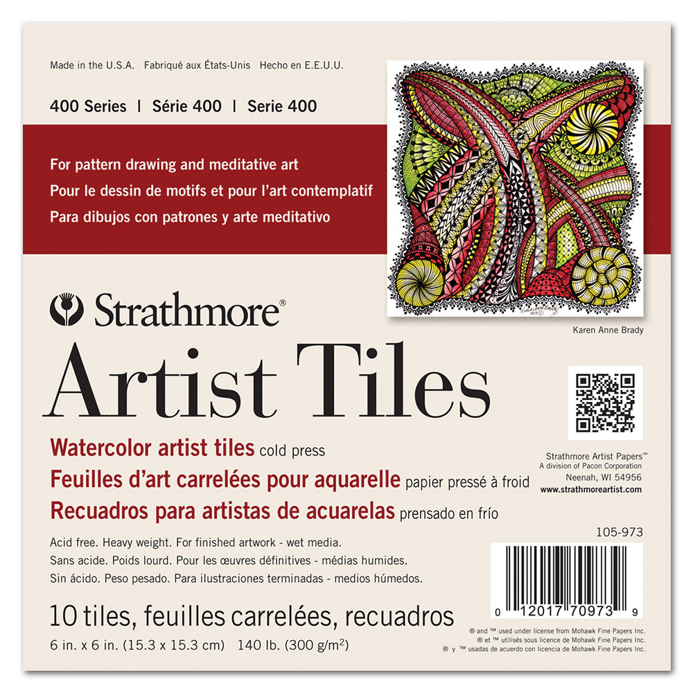Strathmore 400 Series Artist Tiles Watercolor 10 Sheets 6"x6" Cold Press