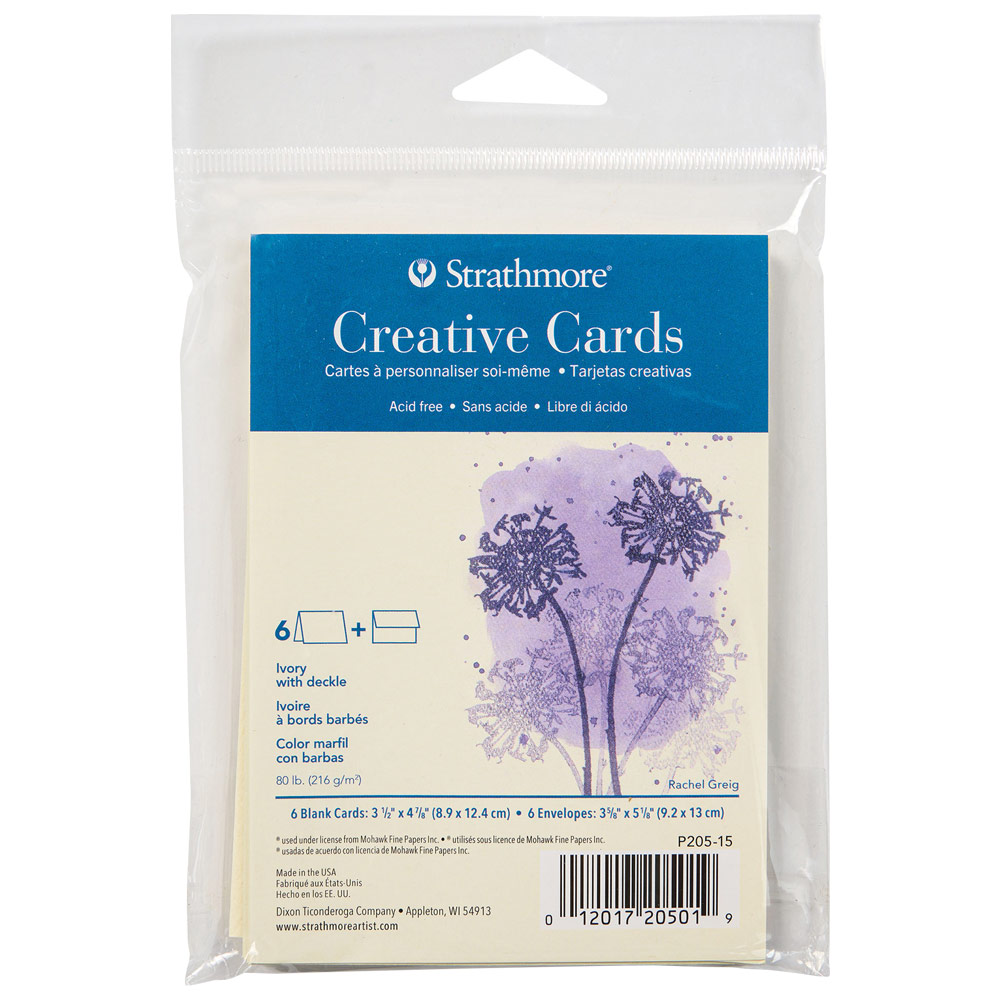 Strathmore Creative Card 6 Pack 3.5"x4.875" Ivory Deckle