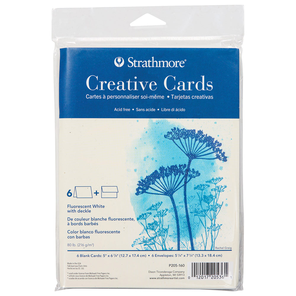 Strathmore Creative Card 6 Pack 5"x6.875" Fluorescent White Deckle