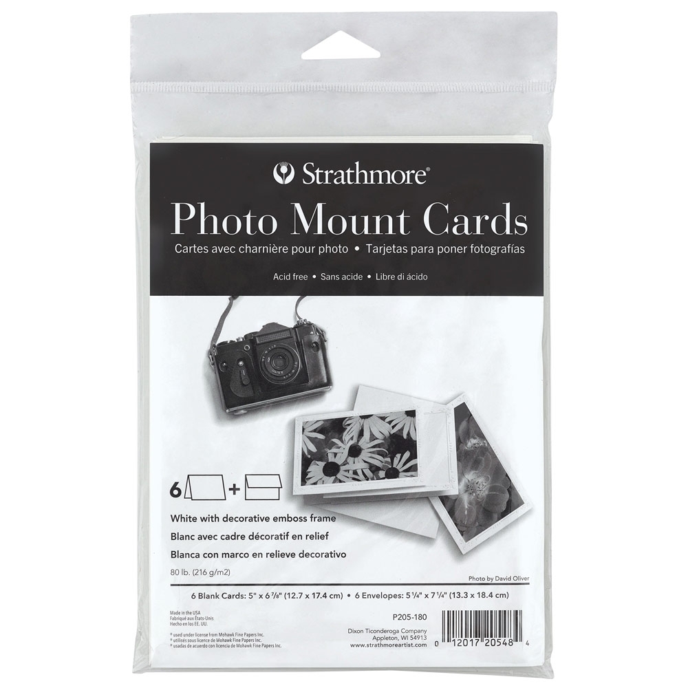 Strathmore Embossed Photo Mount Card 6 Pack 5"x6.875" White Decorative