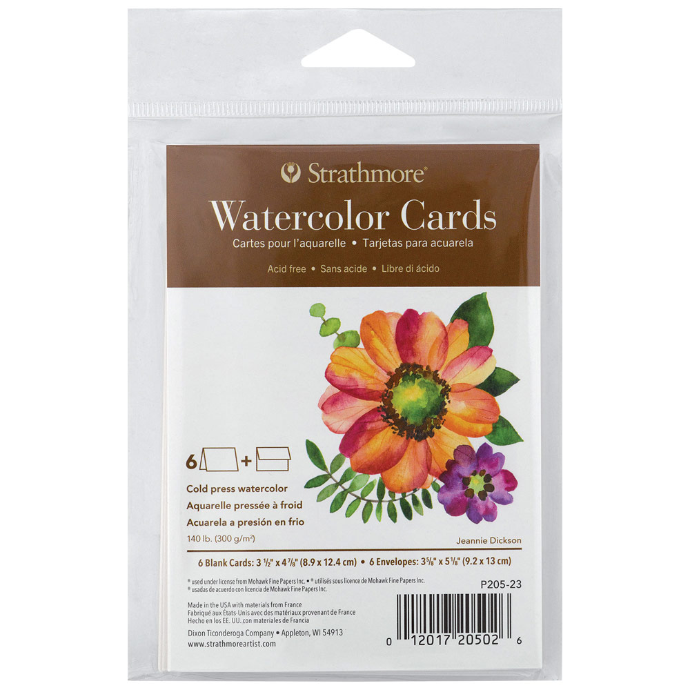 Strathmore 400 Series Watercolor Card 140lb 6 Pack 3.5"x4.875" Cold Press