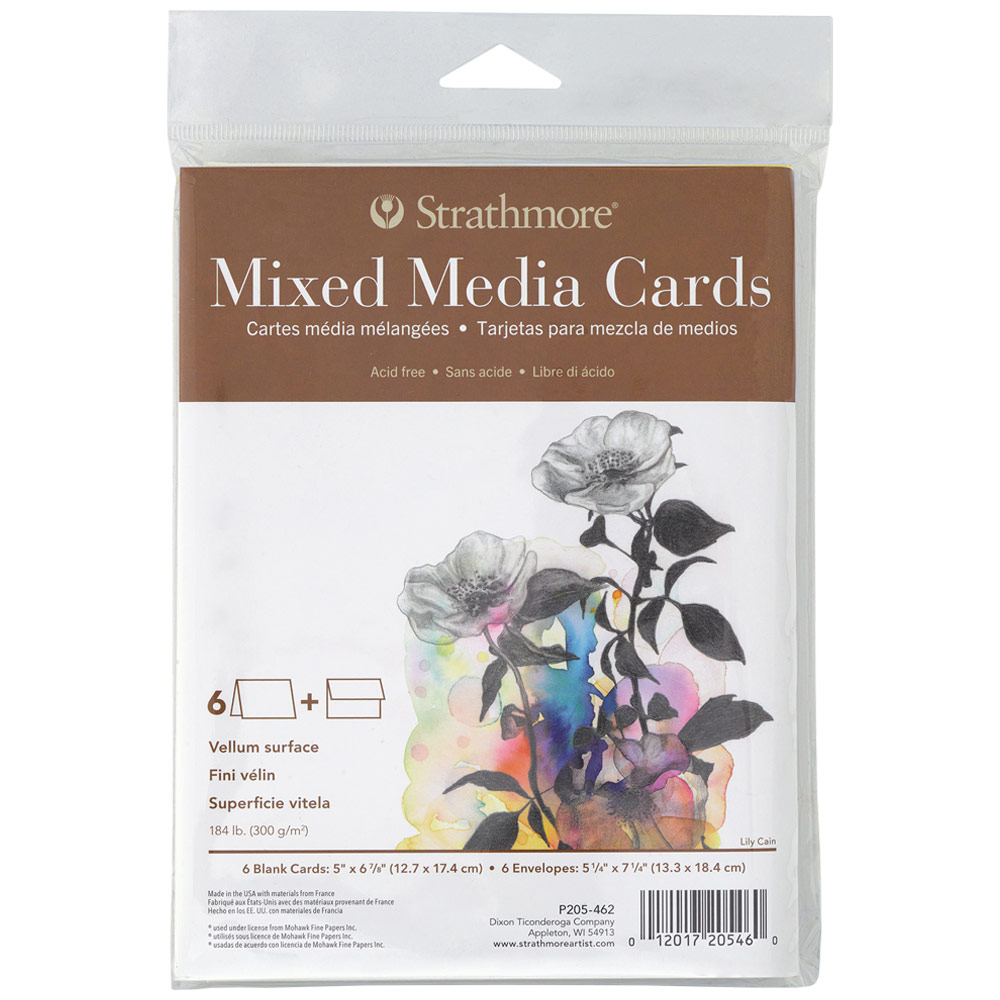 Strathmore 400 Series Mixed Media Card 6 Pack 5"x6.875" Vellum