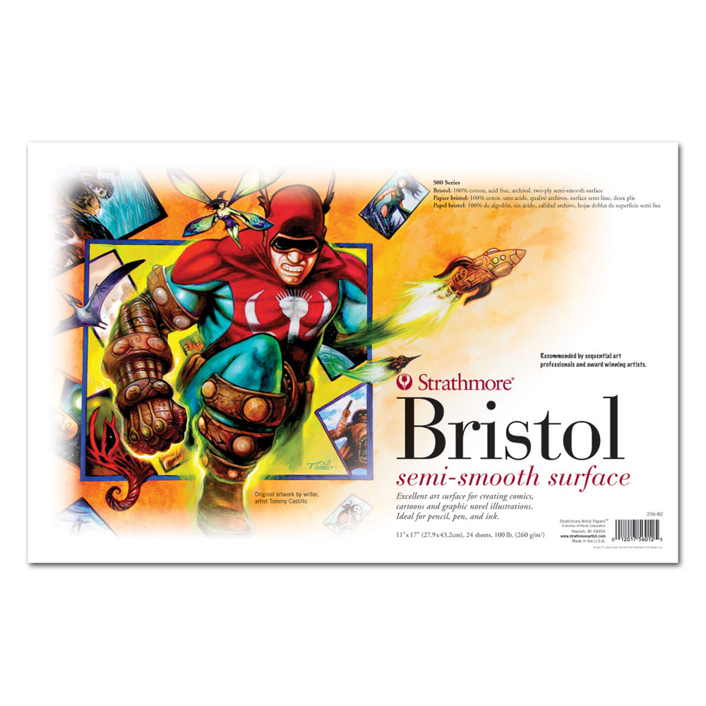 Strathmore 500 Series Bristol Paper 2-ply 24 Sheets 11"x17" Semi-Smooth