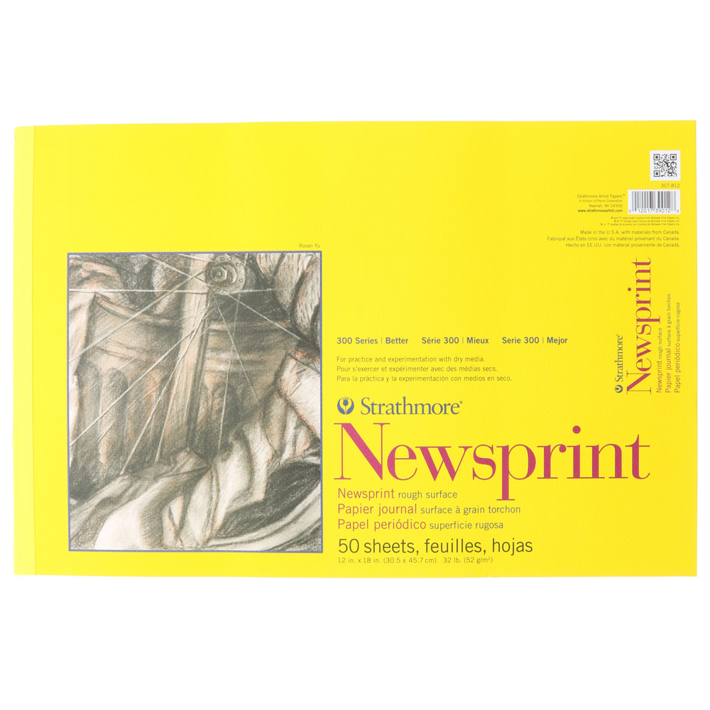 Strathmore 300 Series Newsprint Pad 12"x18" Rough