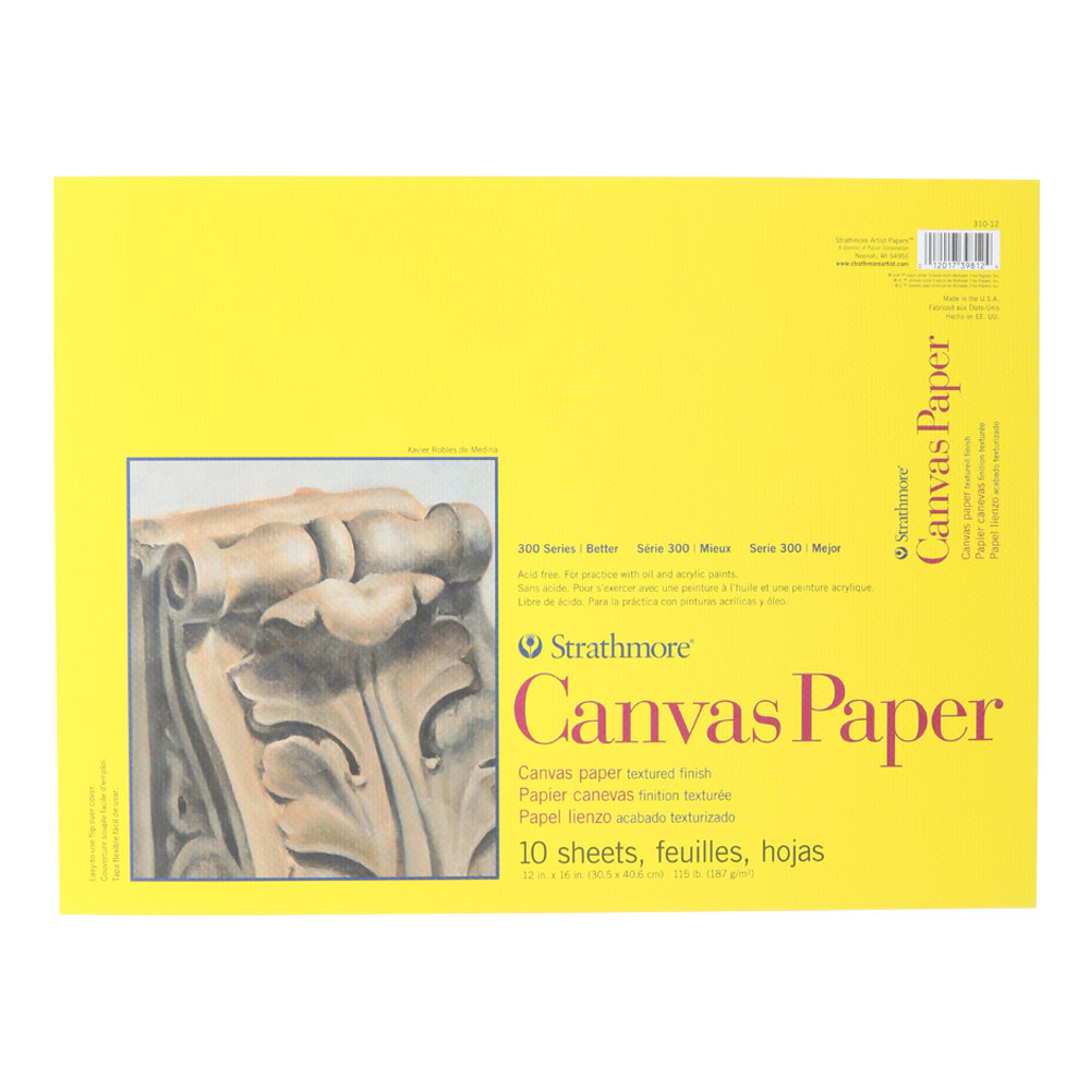 Strathmore 300 Series Canvas Paper Pad 115lb 10 Sheets 12"x16"