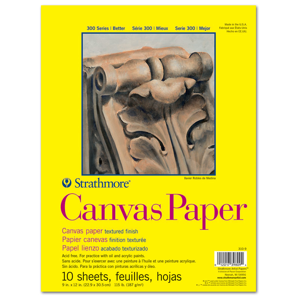 Strathmore 300 Series Canvas Paper Pad 115lb 10 Sheets 9"x12"