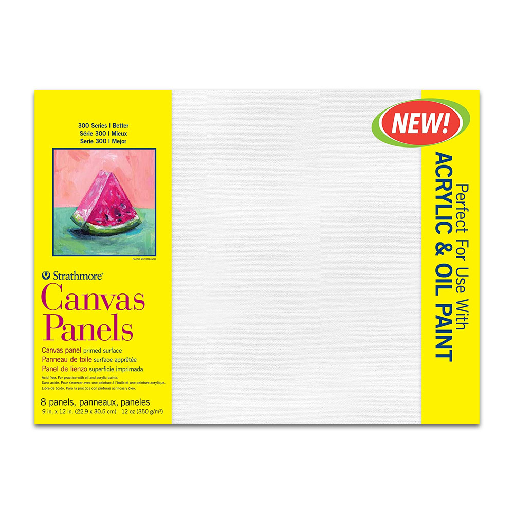 Strathmore 300 Series Canvas Panel 8 Pack 9"x12"