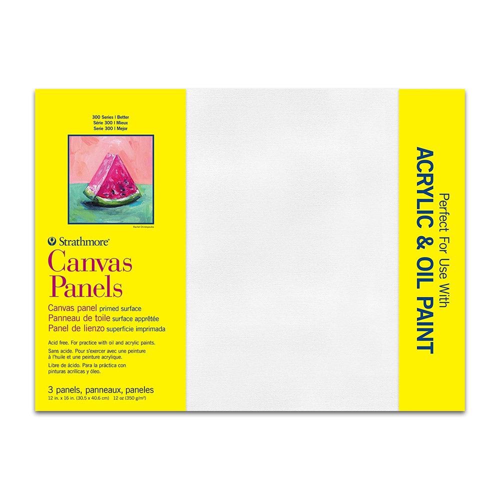Strathmore 300 Series Canvas Panel 3 Pack 12"x16"