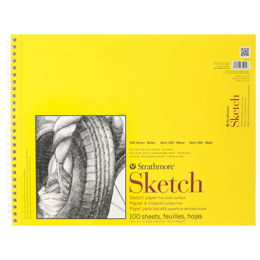 Strathmore 300 Series Sketch Paper Spiral Pad 14"x17" Fine