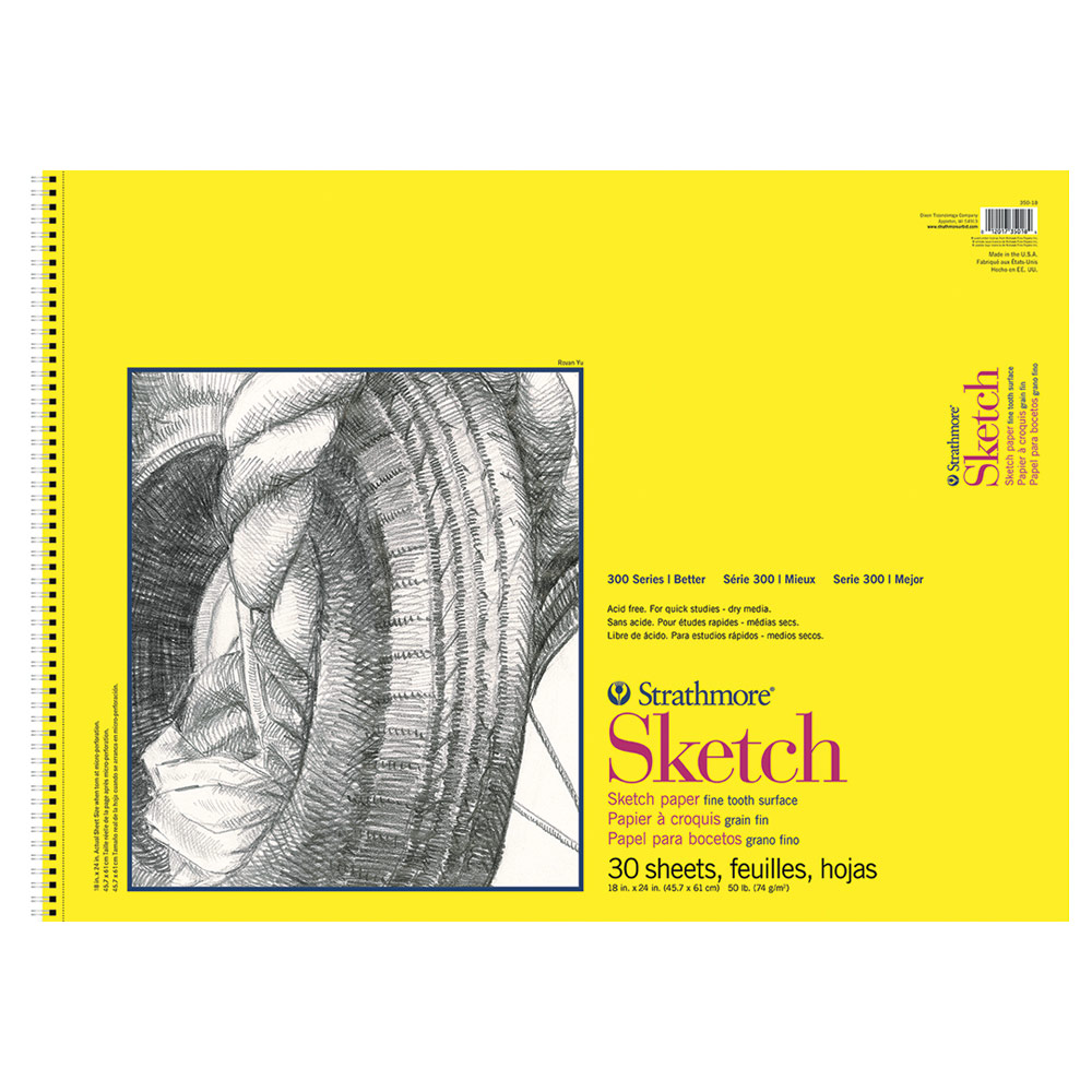 Strathmore 300 Series Sketch Paper Spiral Pad 18"x24" Fine