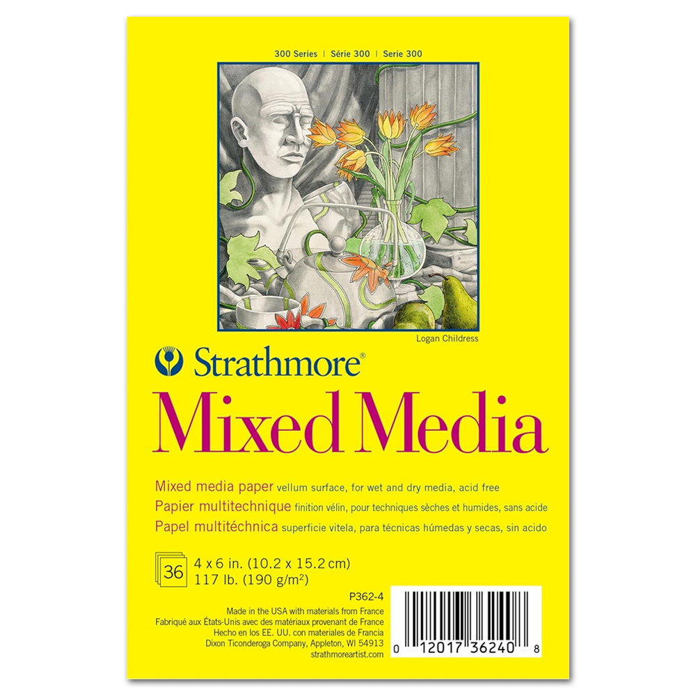 Strathmore 300 Series Mixed Media Paper Pad 36 Sheets 4"x6" White