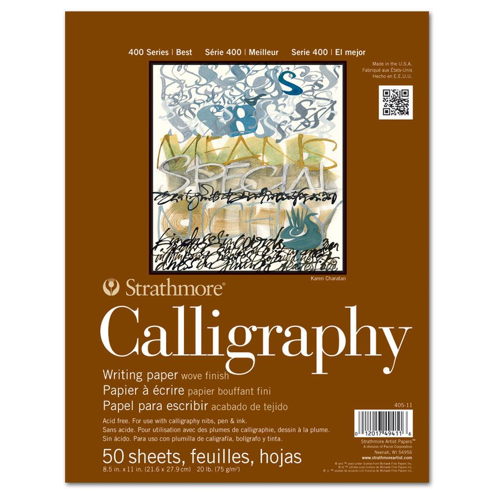 Strathmore 400 Series Calligraphy Writing Paper Pad 50 Sheets 8.5"x11"