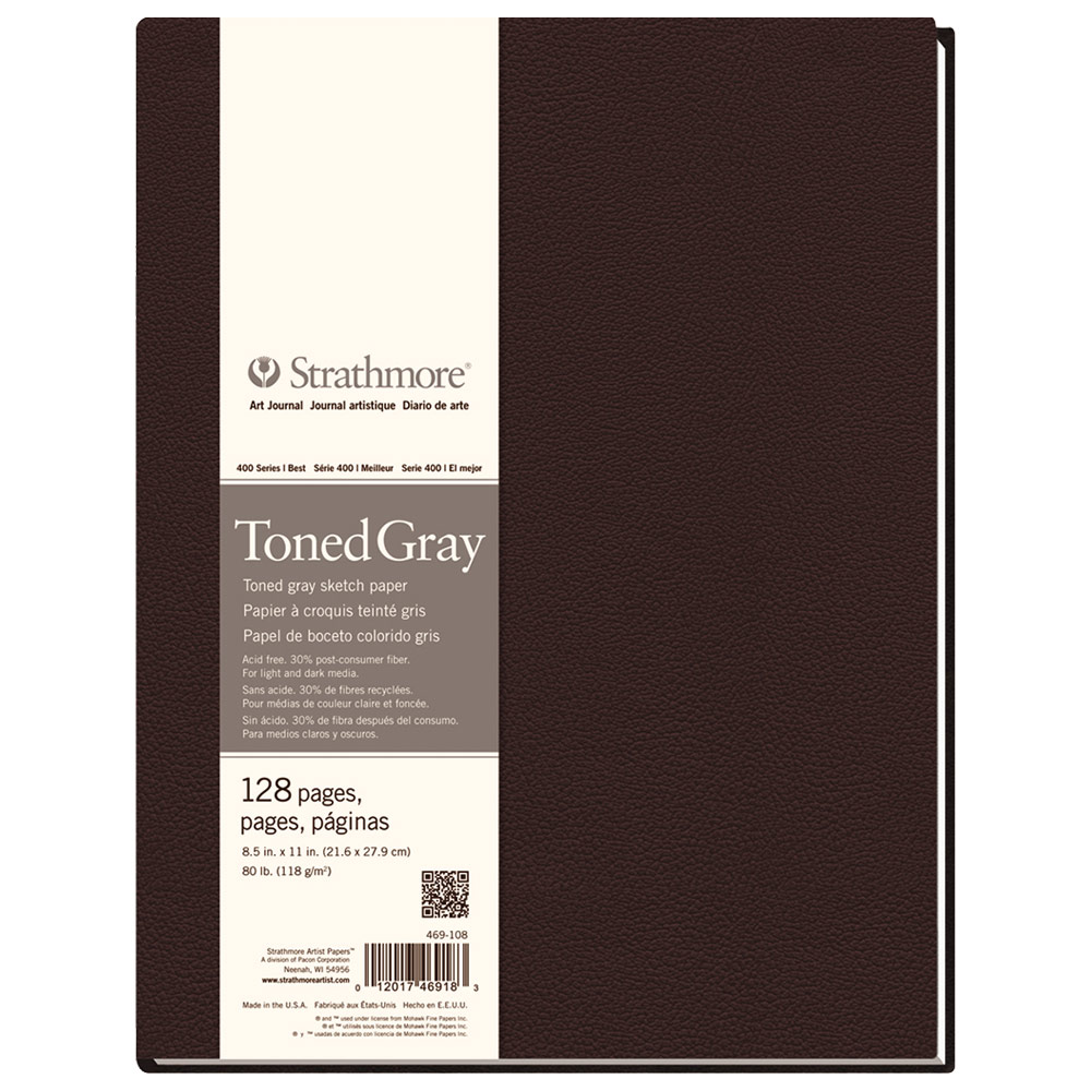 Strathmore 400 Series Toned Hardbound Art Journal 8.5"x11" Gray