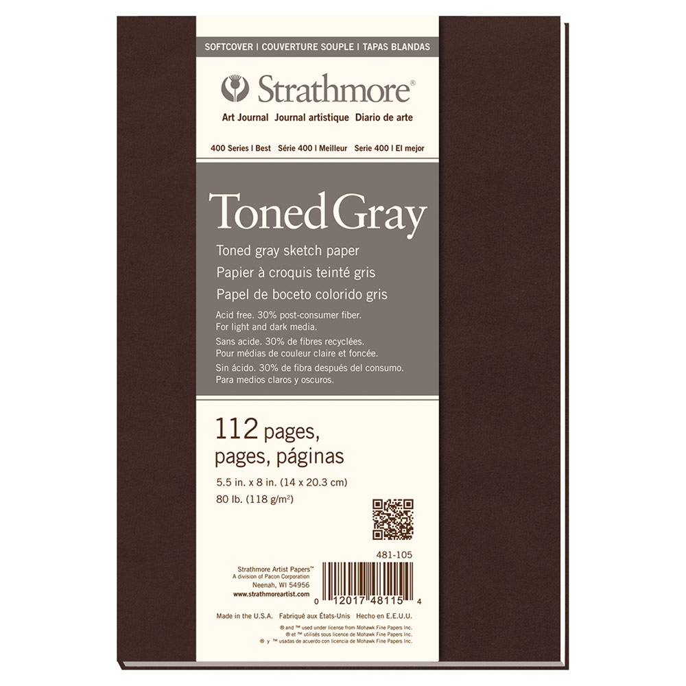 Strathmore 400 Series Toned Softcover Art Journal 5.5"x8" Gray