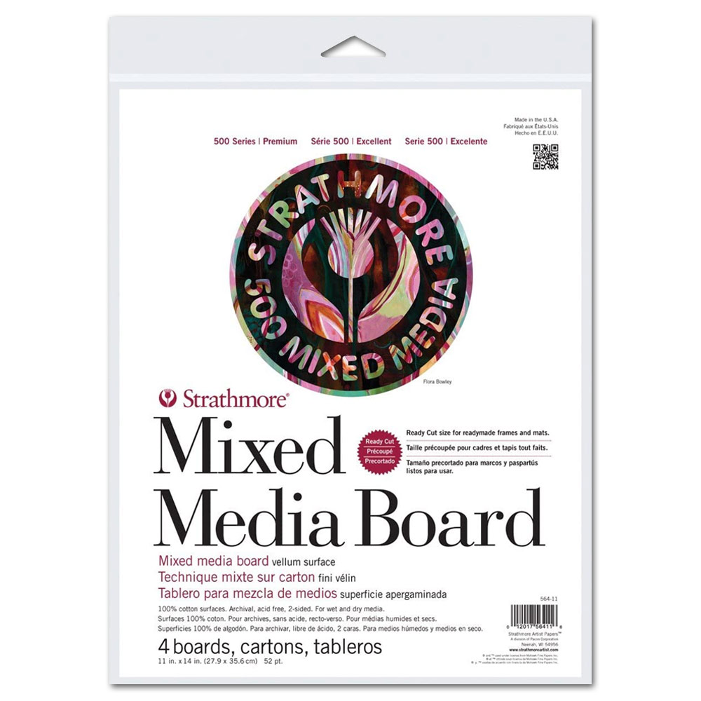 Strathmore 500 Series Mix Media Board 4 Pack 11"x14" Vellum