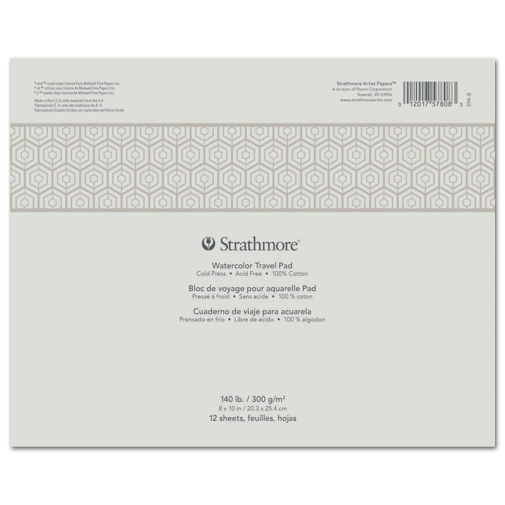 Strathmore Watercolor Travel Pad 140lb 12 Sheets 8"x10" Cold Press