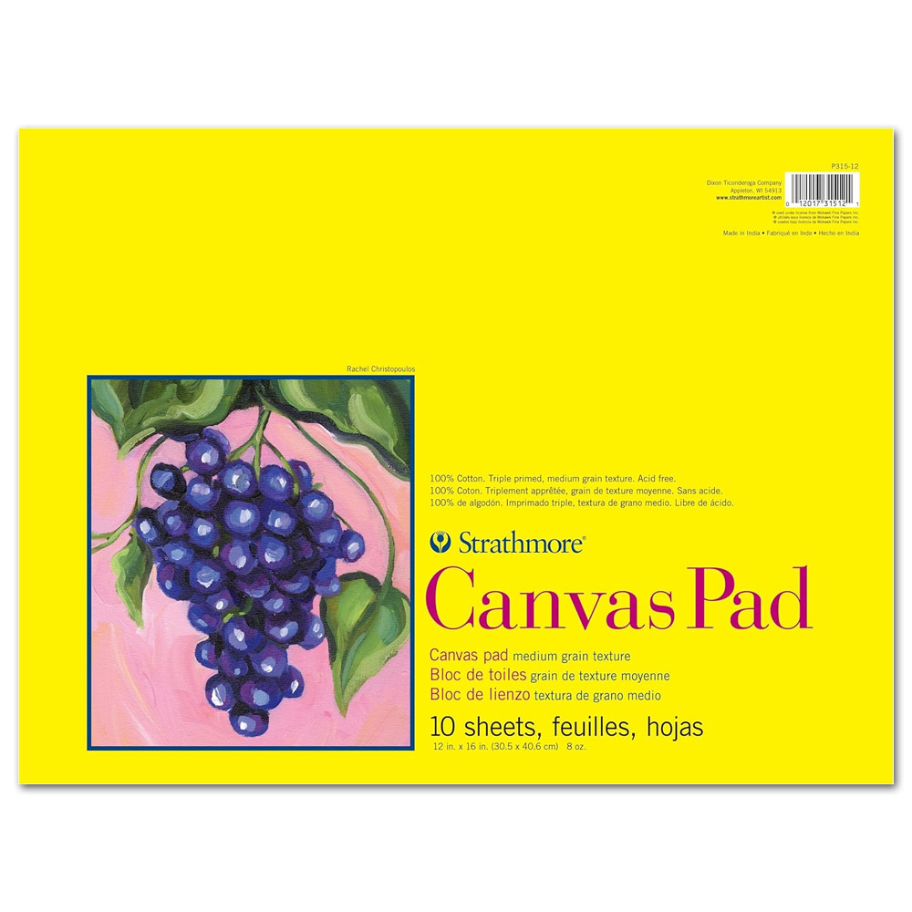 Strathmore Series 300 Cotton Canvas Pad 10 Sheets 12"x16" Medium Grain