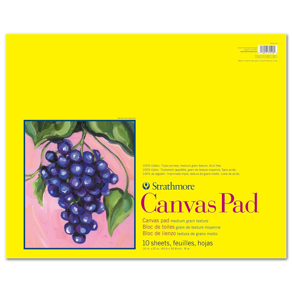Strathmore Series 300 Cotton Canvas Pad 10 Sheets 16"x20" Medium Grain