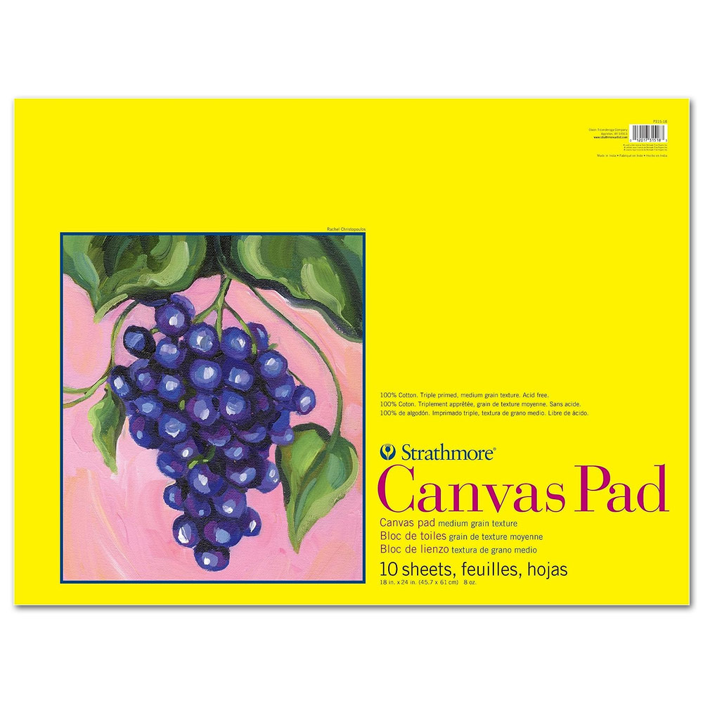 Strathmore Series 300 Cotton Canvas Pad 10 Sheets 18"x24" Medium Grain