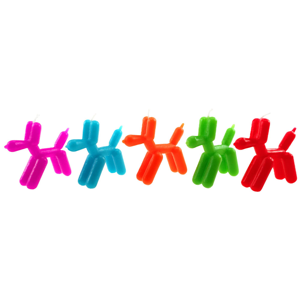 Streamline Wax Birthday Candles 5 Set Balloon Dogs