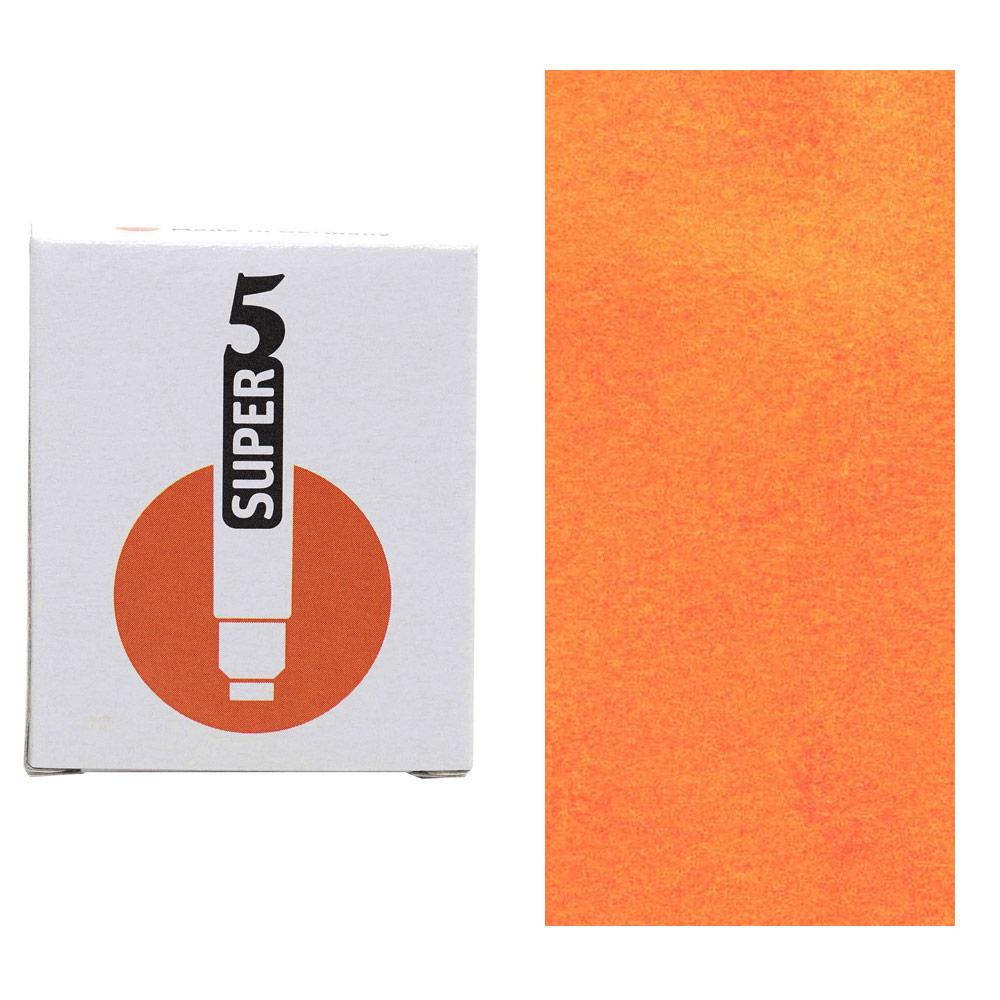 SUPER5 Fountain Ink Pen Cartridges 6 Pack Delhi Orange