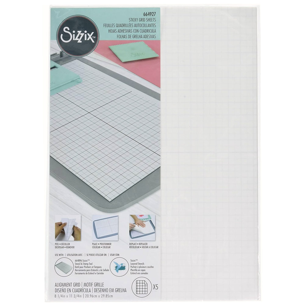 Sizzing Sticky Grid Sheet Refill 5 Pack 8-1/4"x11-5/8"