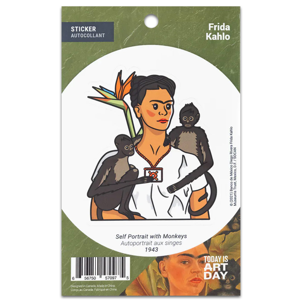 Today is Art Day Sticker SelfPortrait with Monkeys