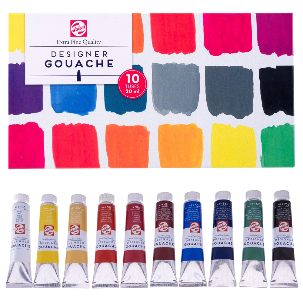 Talens Extra Fine Designer Gouache 10 x 20ml Set Basic
