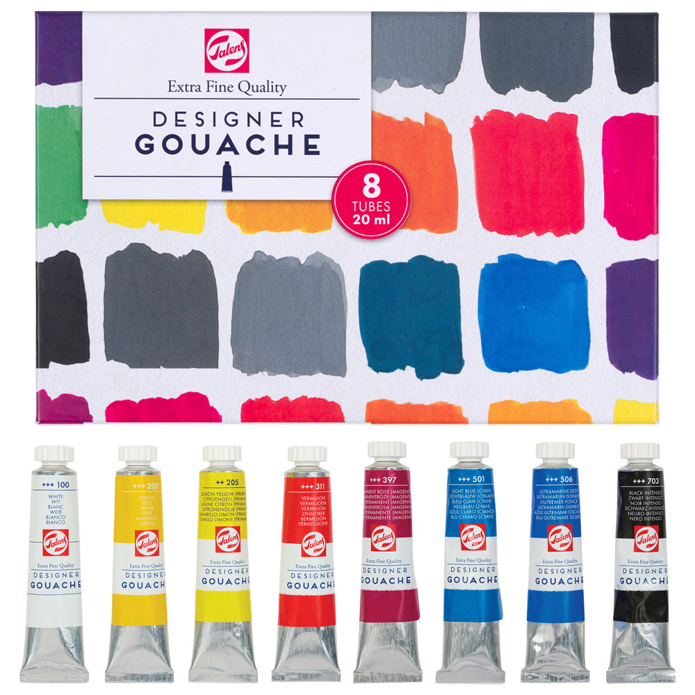 Talens Designer Gouache Extra Fine Mixing Set 8 x 20ml