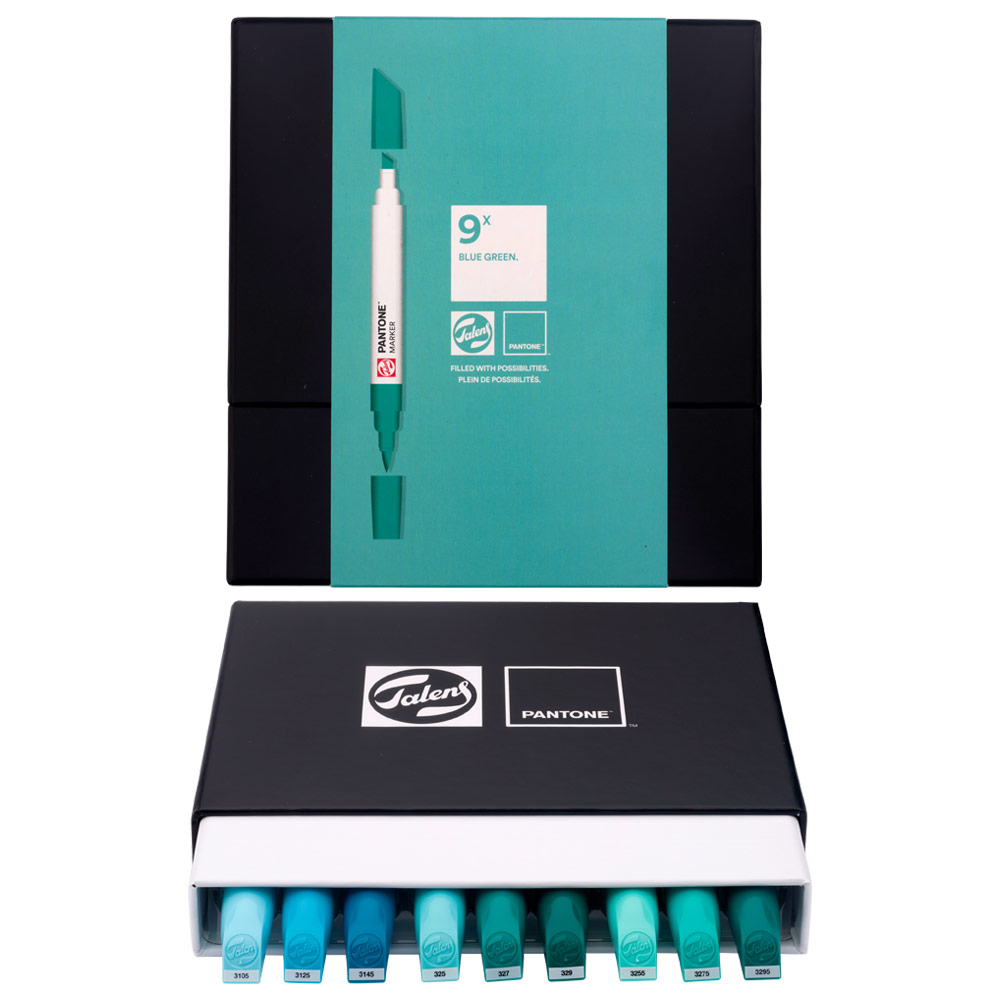 Talens Pantone Marker 9 Set Blue Green