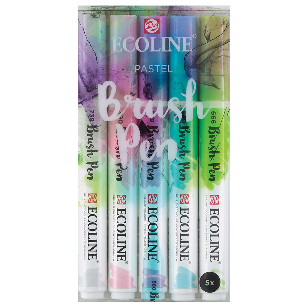 Talens Ecoline Watercolor Brush Pen 5 Set Pastel
