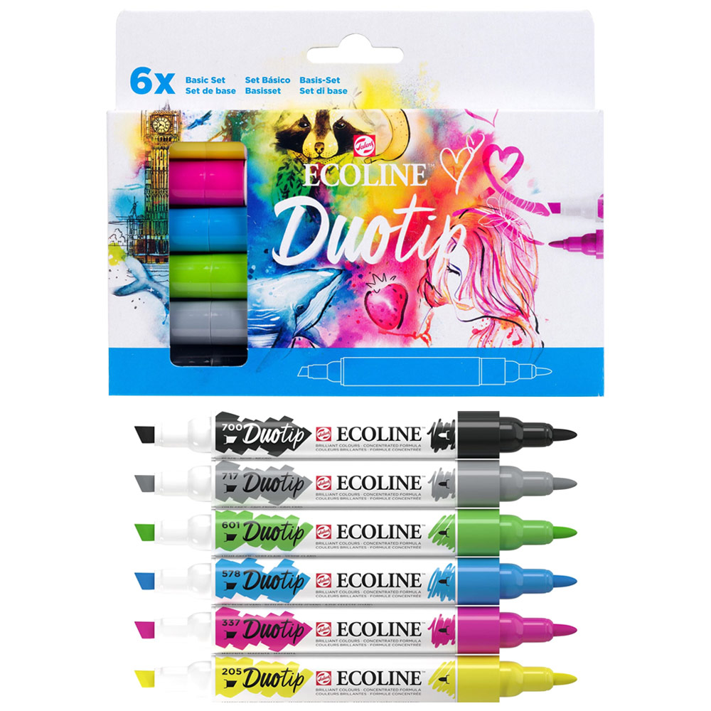 Talens Ecoline Duotip Marker 6 Set Basic