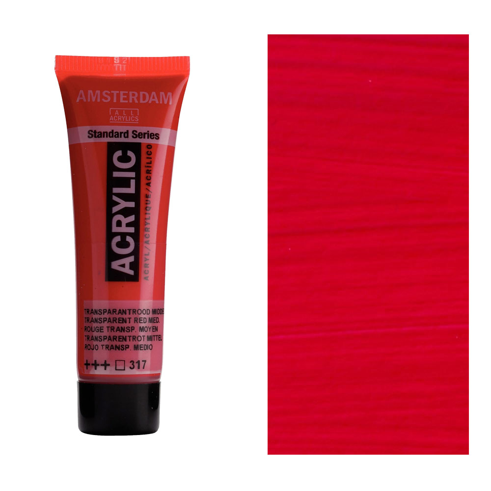 Amsterdam Acrylics Standard Series 20ml Transparent Red Medium