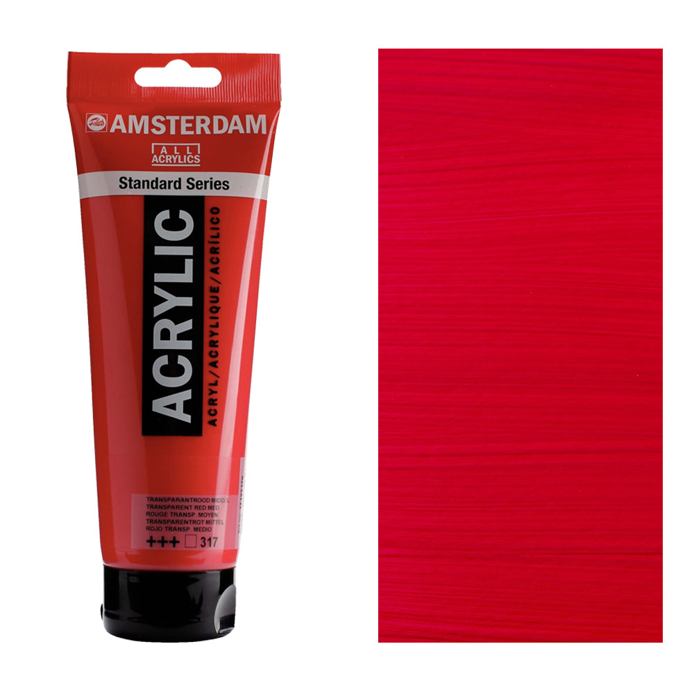 Amsterdam Acrylics Standard Series 250ml Transparent Red Medium